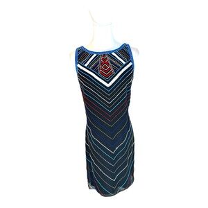 Gianni Bini NWT size 6 beaded v pattern midi‎ sheath dress